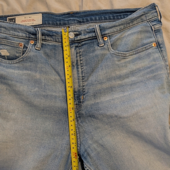 GAP Women's High Rise Distressed Cigarette Jeans Size 33 / 16R - Picture 6 of 8